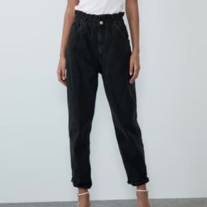 Zara Black Paperbag Jeans